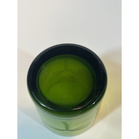 Palm Tree Etched Green Rocks Glasses MCM Vintage Weighed Bottoms Set Of 4 - Picture 5 of 9